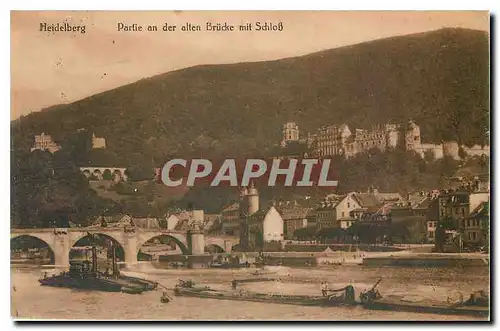 Cartes postales Heidelberg Partie an der alten Brucke mit Schloss