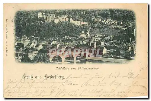 Ansichtskarte AK Gruss aus Heidelberg Heidelberg Philosophenweg (carte 1899)