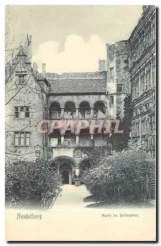 Cartes postales Heidelberg Partie am Schlosshof