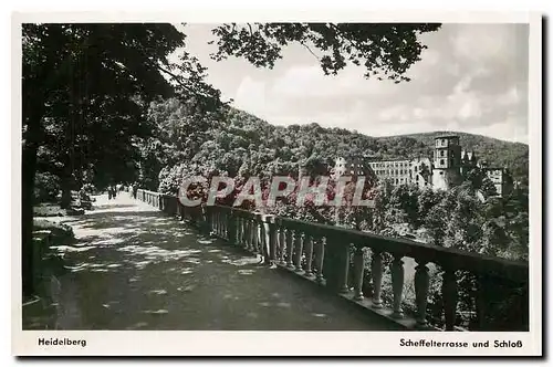 Ansichtskarte AK Heidelberg Scheffelterrasse und Schloss