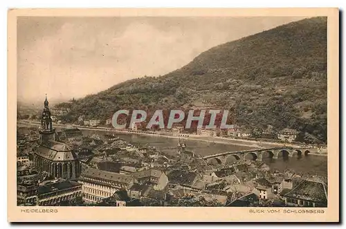 Ansichtskarte AK Heidelberg Blick vom Schlossberg