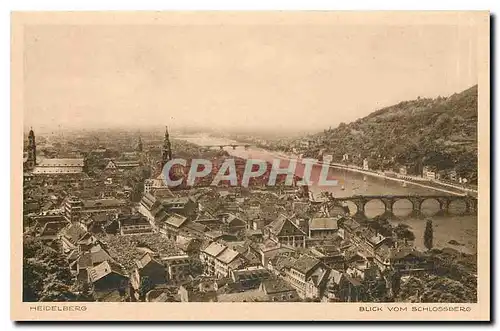 Ansichtskarte AK Heidelberg Blick vom Schlossberg