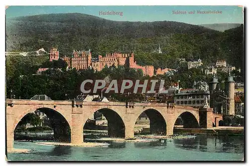 Ansichtskarte AK Heidelberg Schloss und Neckarbrucke