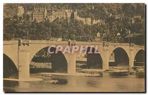 Ansichtskarte AK Schloss Heidelberg und die alte Neckarbrucke