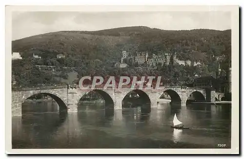 Ansichtskarte AK Heidelberg Alte Neckarbrucke u Schloss