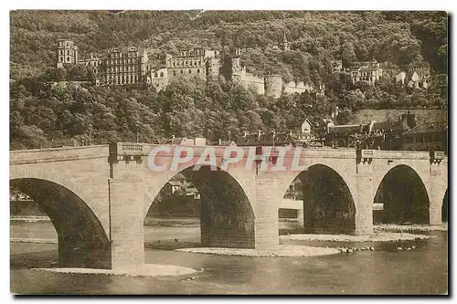 Ansichtskarte AK Schloss Heidelberg und die alte Neckarbrucke