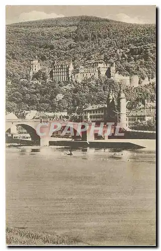 Cartes postales Heidelberg Das Schloss und die alte Brucke von der Neuenheimer Landstrasse gesehen