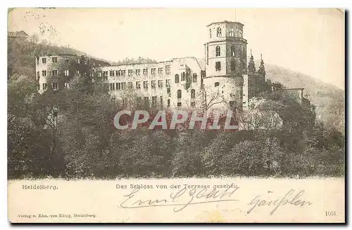 Cartes postales Heidelberg Das Schloss von der Terrasse Gesehen