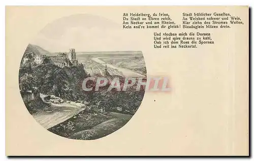 Cartes postales Alt Heidelberg du feine du Stadt an Ehren reich Am Neckar und am Rheine Kein andre Kommt dir gle