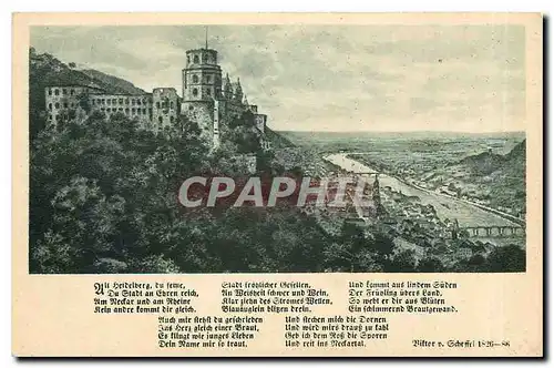 Cartes postales Alt Heidelberg du feine du Stadt an Ehren reich Am Neckar und am Rheine Kein andre Kommt dir gle