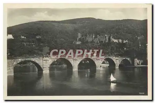 Ansichtskarte AK Heidelberg Alte Neckarbrucke u Schloss