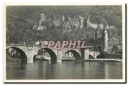 Ansichtskarte AK Heidelberg Schoss u Neckarbrucke Aufnahme von Rolf Kellner Karlsruhe