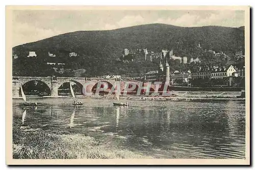 Ansichtskarte AK Alt Heidelberg Das Schloss mit der alten Neckarbrucke