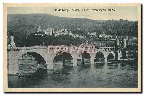 Ansichtskarte AK Heidelberg Schloss mit der alten Neckarbrucke