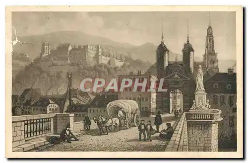 Cartes postales Heidelberg Die alte Neckarbrucke mit Blick auf das Schloss
