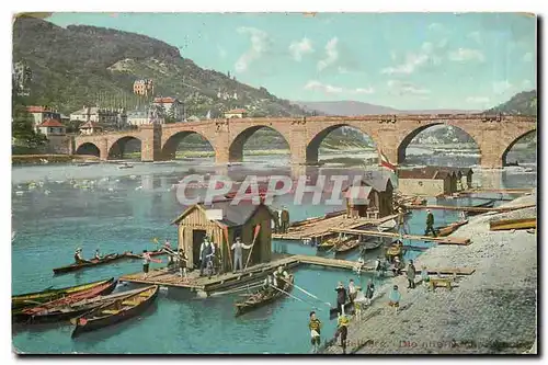 Ansichtskarte AK Heidelberg Die alte Neckarbrucke