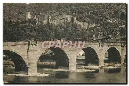 Ansichtskarte AK Schloss Heidelberg und die alte Neckarbrucke