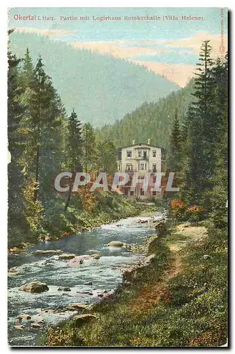 Ansichtskarte AK Okertal Harz Partie mit Logirhaus Romkerhalle Villa Helene