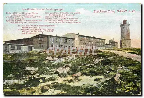 Cartes postales Beruhmte Brockenhesteigungen Brocken Hotel