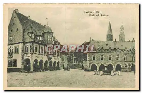 Ansichtskarte AK Goslar Harz Markt mit Rathaus