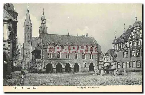 Cartes postales Goslar am Harz Marktplatz mit Rathaus