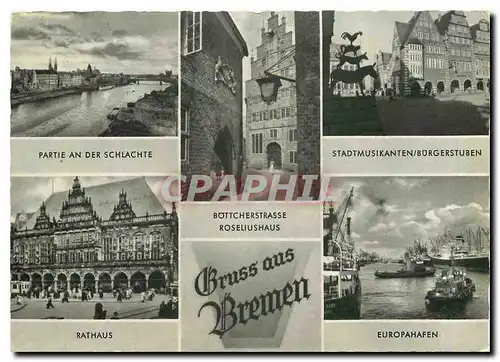 Moderne Karte Gruss aus Bremen