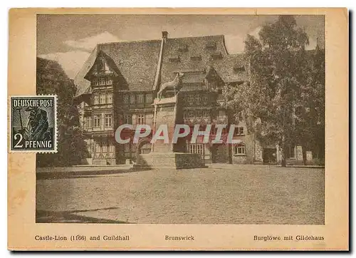 Cartes postales moderne Castle Lion and Guildhall Brunswick Burglowe mit Gildehaus