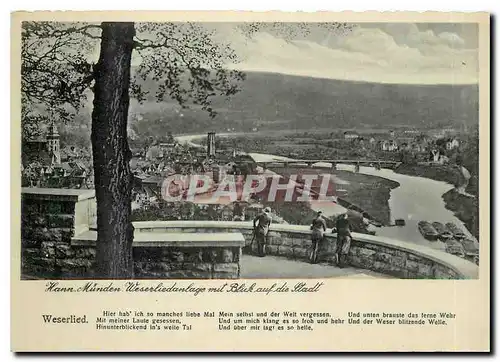 Cartes postales moderne Hann Munden Weserliedanlage mit Blick auf die Stadt