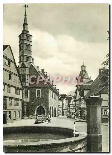 Moderne Karte Korbach Waldeck Stechbahn mit Rathaus und St Kilianskirche