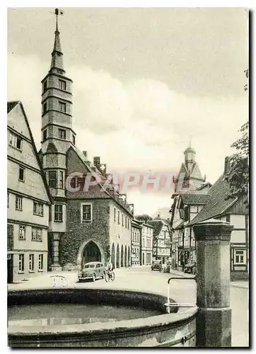 Moderne Karte Korbach Waldeck Stechbahn mit Rathaus und St Kilianskirche