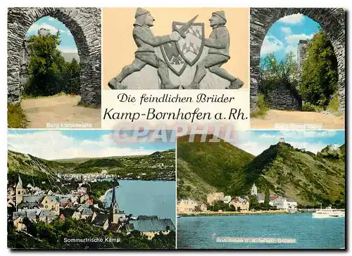 Moderne Karte Die Feindlichen Bruder Kamp Bornhofen a Rh