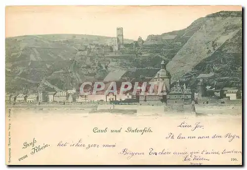 Cartes postales moderne Gruss vom Rheim Caub und Gutenfels