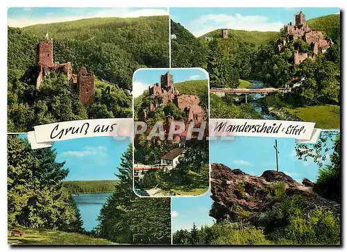 Moderne Karte Gruss aus Manderscheid Eifel