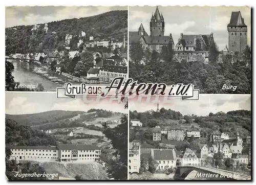 Moderne Karte Gruss aus Altena i w