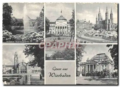 Moderne Karte Gruss aus Wiesbaden