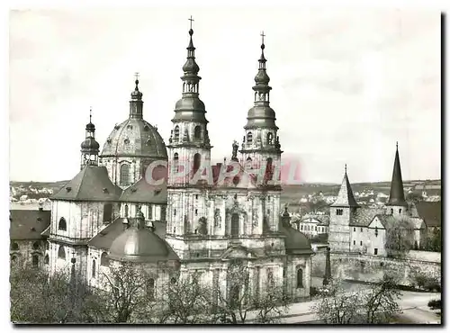 Cartes postales moderne Barockstadt Fulda Dom erbaut 1704 1712 von Joh Dietzenhofer Rechts die Michae