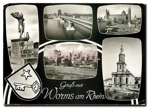 Moderne Karte Gruss aus Worms am Rhein