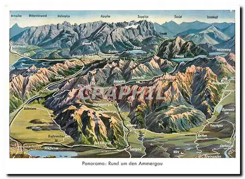 Cartes postales moderne Panorama Rund um den Ammergau