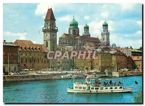 Moderne Karte Passau Partie an der Donau mit Dom