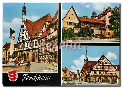 Cartes postales moderne Forchheim Rathaus Pfatz Spitalkirche