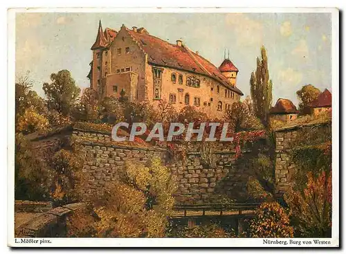 Cartes postales moderne Nurnberg Burg von Westen