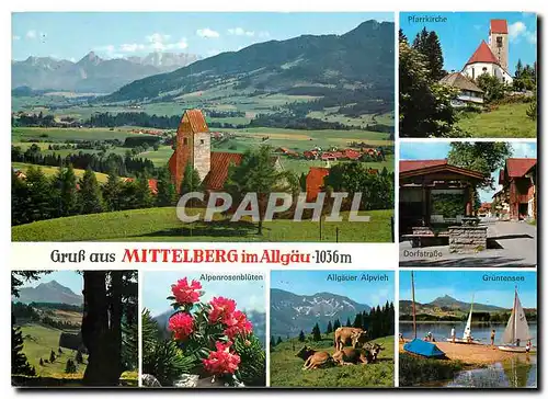 Moderne Karte Gruss aus Mittelberg im Allgau