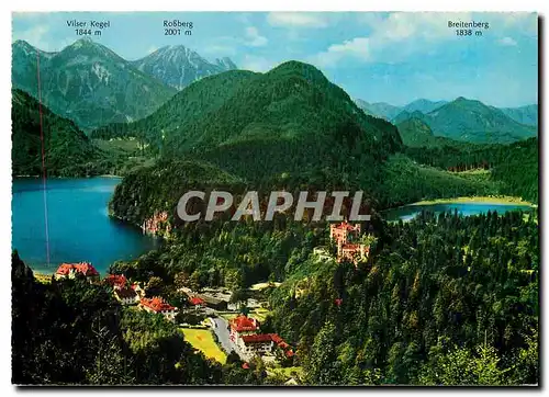 Cartes postales moderne Konigsschloss Hohenschwangau mit Alp und Schwansee Blick von der Jungen