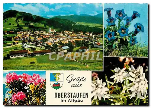 Moderne Karte Grusse aus Oberstaufen im Allgau