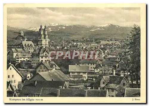 Moderne Karte Kempten im Allgau mit Gaishorn Rauhorn Wertacher Horn und Hochvogel