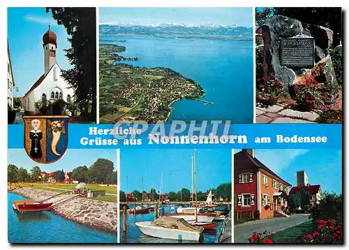 Moderne Karte Herzliche Grusse aus Nonnenhorn am Bodensee