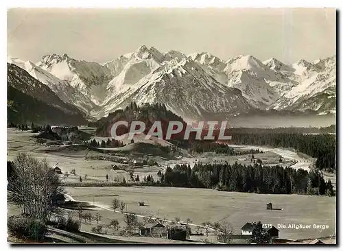 Moderne Karte Die Allgauer Berge Blick vom Malerwinkel auf die Allgauer Alpen und Schollangerburg