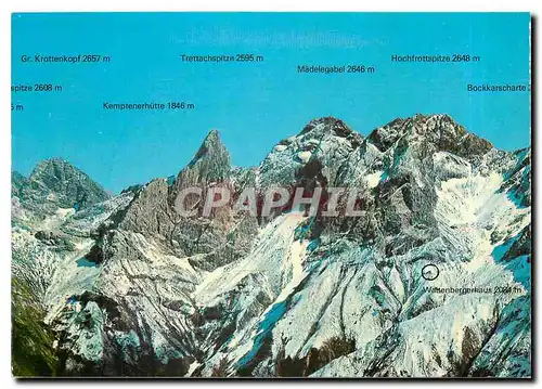 Moderne Karte Gr Krottenkopf Kemptenerhutte Trettachspitze Madelegabel Hochfrottspitze