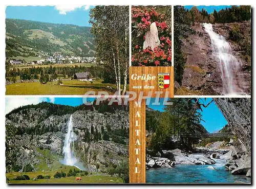 Cartes postales moderne Romantisches Maltatal Karnten Ortschaft Malta Blumenmotiv Melnikfall Fallbach Maltabach