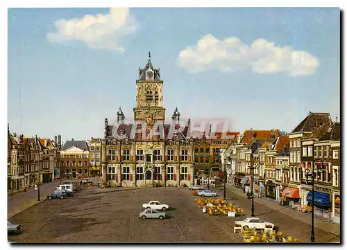 Moderne Karte Delft Markt met Stadhuis